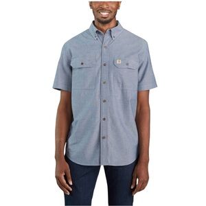 Carhartt Loose fit mid weight chambray short sleeve button down shirt si…